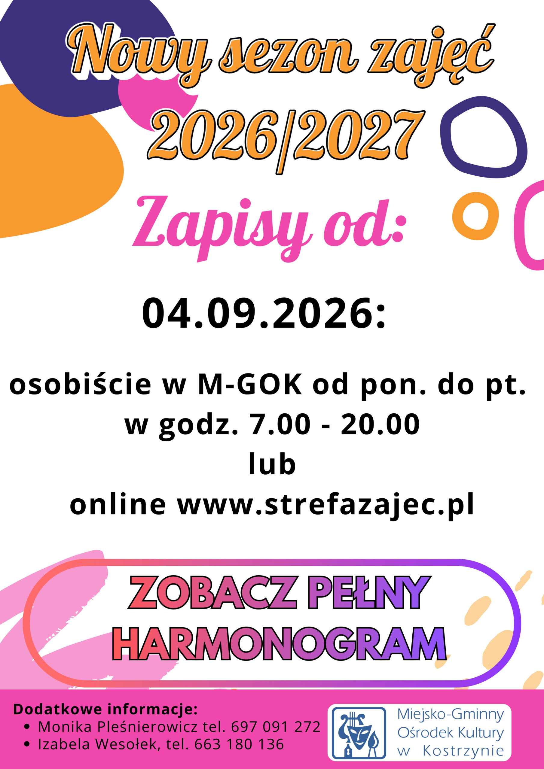 NOWY SEZON ZAJĘĆ 2026/2027