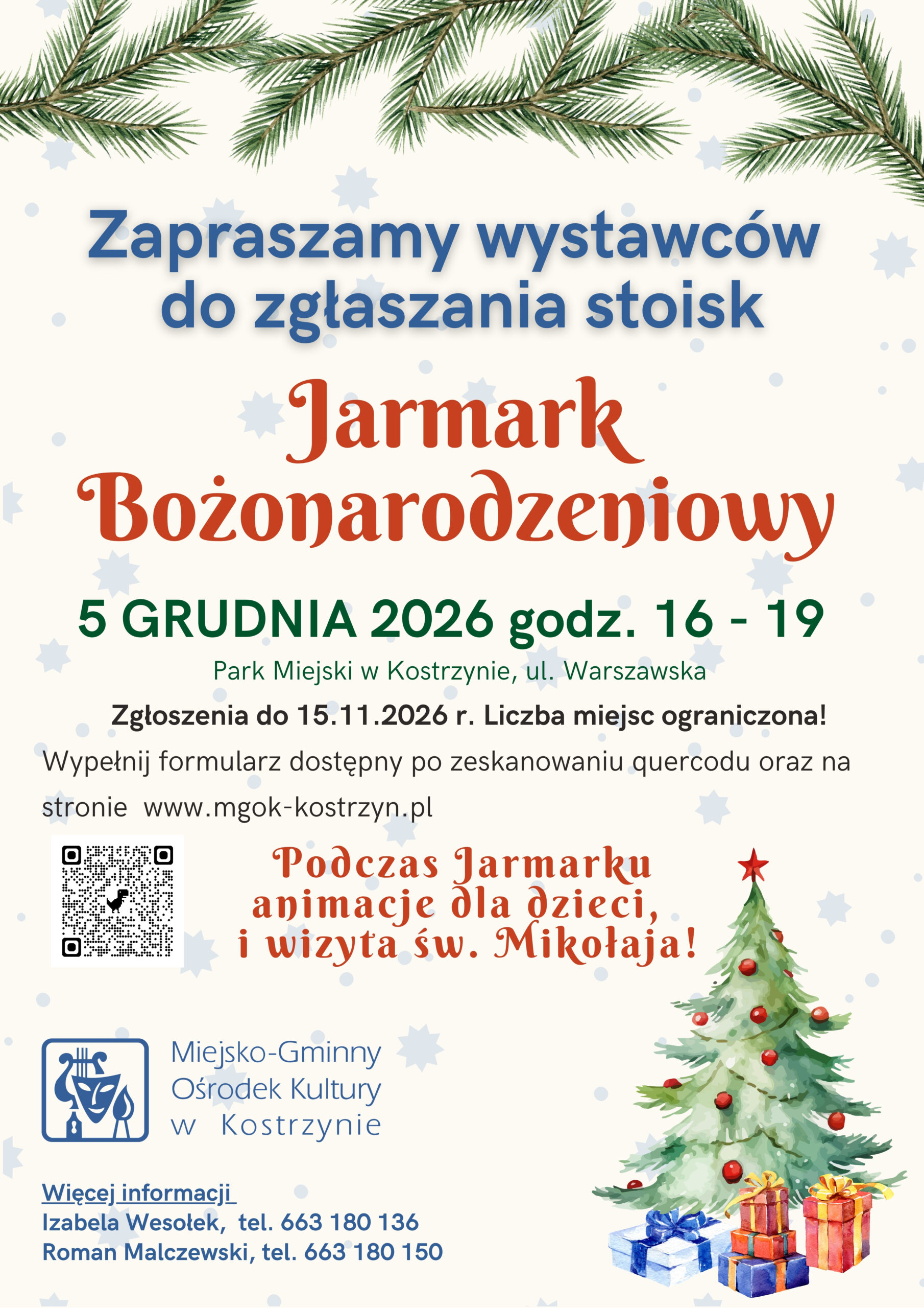ZGŁOSZENIA STOISK NA JARMARK BOŻONARODZENIOWY