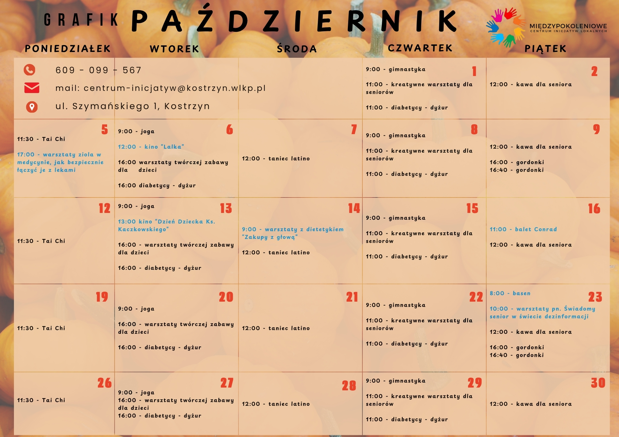 grafik październik